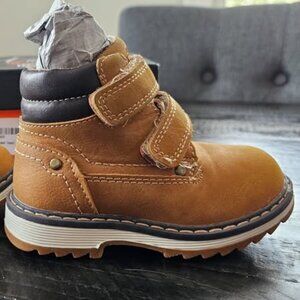 TZJS, Waterproof Outdoor Ankle Hiking Work Boots, Camel, Toddler